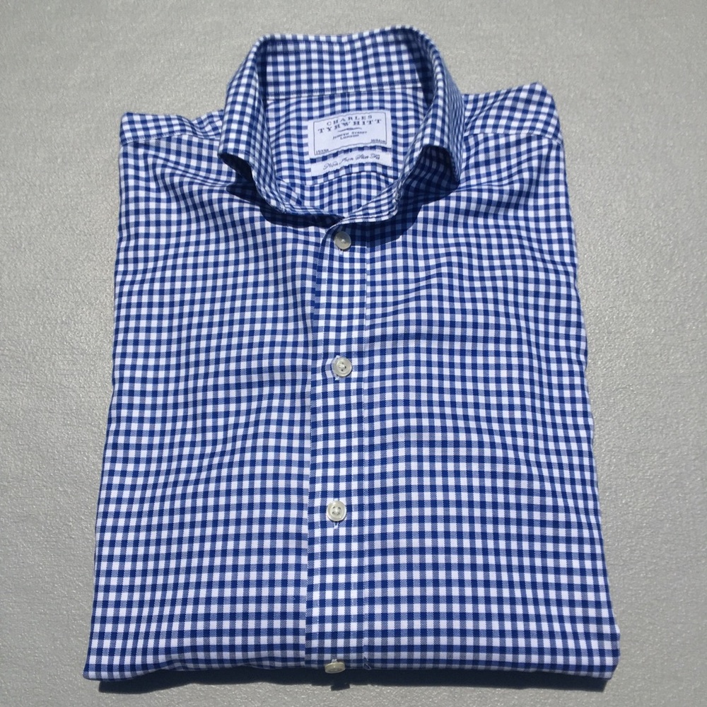 Charles Tyrwhitt Slim Fit Blue Plaid Dress Shirt